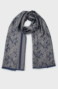 Женский синий шарф с узором TH DISTINCT JACQUARD SCARF Синий ONESIZE Tommy Hilfiger AW0AW16372