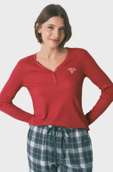 Женский красный лонгслив Красный L womensecret 3272335