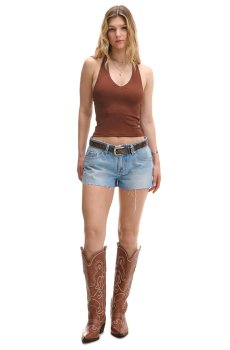 Cropp - Джинсові шорти з бахромою знизу - синій