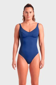 Женский темно-синий купальник SWIMSUIT VICTORIA U BACK SOLID Синий 42 Arena 008868-700