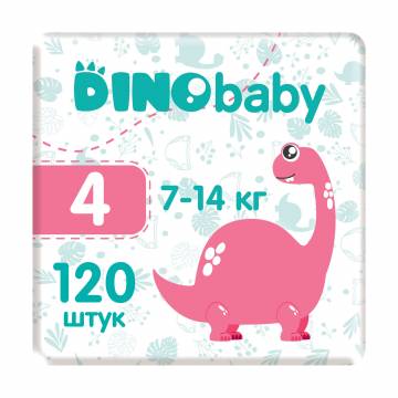 Подгузники Dino Baby размер 4 (7-14 кг), 3*40 шт Подгузники Dino Baby размер 4 (7-14 кг), 3*40 шт