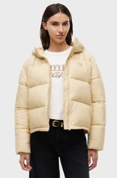 Женская бежевая куртка HOODED Бежевый S Tommy Jeans DW0DW21625