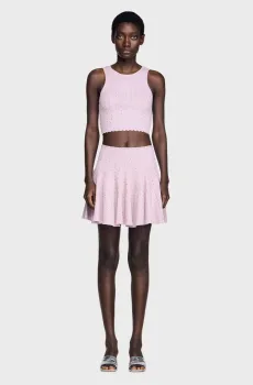 Женская сиреневая юбка Сиреневый 34 Sandro SFPJU01601_Mauve