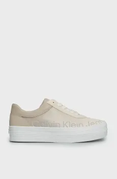 Женские белые кожаные сникерcы BOLD VULC FLATF LOW LTH IN SAT Белый 36 Calvin Klein YW0YW01293