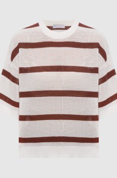 Белый топ в полоску