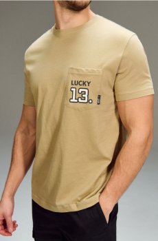 Бавовняна футболка з коротким рукавом - бежевий