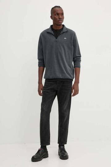 Флисовая кофта Tommy Jeans цвет серый однотонная DM0DM20508 Флисовая кофта Tommy Jeans цвет серый однотонная DM0DM20508