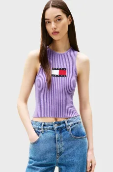 Женский сиреневый топ TJW RIB RACER TANK Сиреневый S Tommy Jeans DW0DW20975