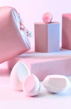 Спонжі для макіяжу, 3 шт. - пастельний рожевий