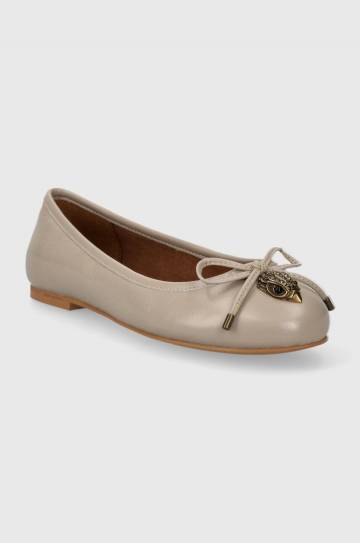 Кожаные балетки Kurt Geiger London Eagle Ballerina цвет бежевый 9790643309 Кожаные балетки Kurt Geiger London Eagle Ballerina цвет бежевый 9790643309