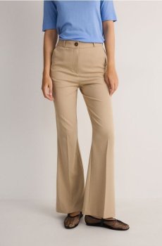 Reserved - Штани кльош - бежевий - 8403B-08X