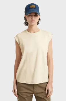 Женская бежевая футболка Constructed Бежевый S G-Star RAW D25032,C812