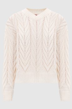 Бежевый пуловер CLAVIER с шерстью
