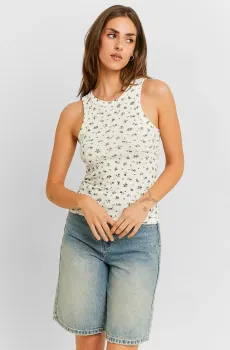 Женская белая майка с узором Белый XXS Tally Weijl SSLCOOLGUI