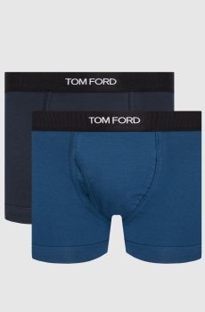 Набор синих трусов-боксеров с узором логотипа