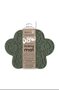Коврик для вылизывания для домашнего питомца Dexypaws Paw Green Lick Mat