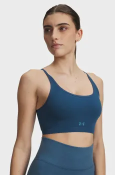 Женский синий топ Seamless Cotton Low Bra Синий L Under Armour 6009864-498