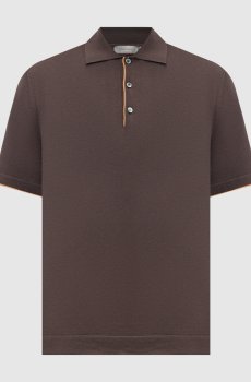 Коричневое поло с шелком