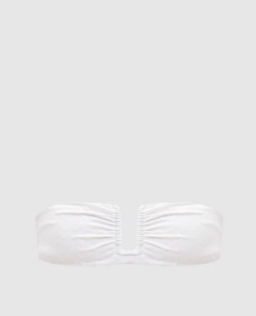 Белый лиф от купальника в шаблон логотипа монограммы