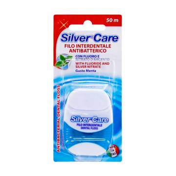 Зубная нить Silver Care с фтором и нитратом серебра, 50 м Зубная нить Silver Care с фтором и нитратом серебра, 50 м