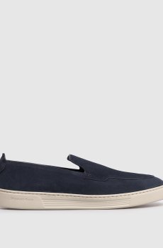 Синие замшевые слипоны