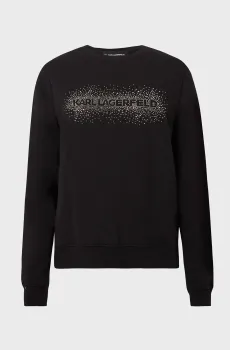 Женский черный свитшот RHINESTONE Черный S Karl Lagerfeld B1W20016