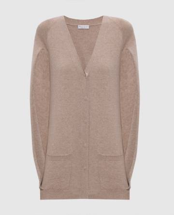 Бежевый кардиган из кашемира