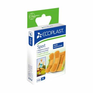 Набор медицинских пластырей Ecoplast Sport тканных, крепких, 16 шт Набор медицинских пластырей Ecoplast Sport тканных, крепких, 16 шт