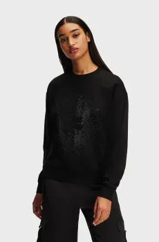 Женский черный свитшот Черный S Karl Lagerfeld 246W1813