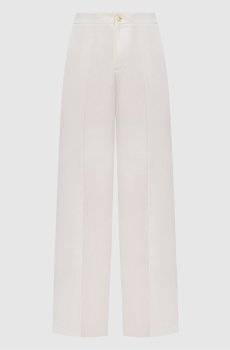 Белые брюки с льном