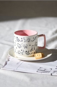 Кружка з мотивом котів - різнобарвний