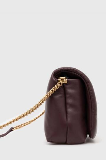 Кожаная сумочка Pinko цвет коричневый Кожаная сумочка Pinko цвет коричневый