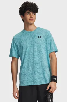 Мужская голубая футболка UA Tech Tee Pixelate Голубой XL Under Armour 6005920-425