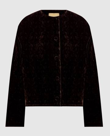 Коричневая велюровая куртка Cranberry с шелком