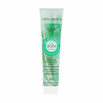 Глицериновый крем для рук и ногтей Eveline Cosmetics Glicerini Bio Алоэ и масло ши, 100 мл Глицериновый крем для рук и ногтей Eveline Cosmetics Glicerini Bio Алоэ и масло ши, 100 мл