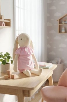 М’яка іграшка кролик - пастельний рожевий