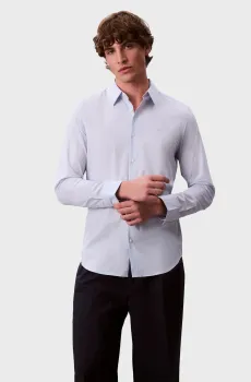 Мужская голубая рубашка в полоску THIN Голубой L Calvin Klein LV04LE120G