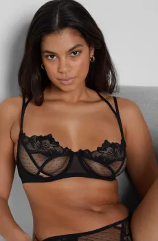 Женский черный бюстгальтер-балконет RENDEZ VOUS Черный 80C Etam 6542380