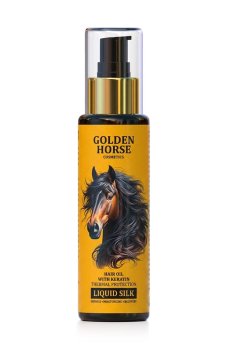 Масло для волос Golden Pharm Golden Horsе 4D Power Жидкий шелк, с кератином, 100 мл