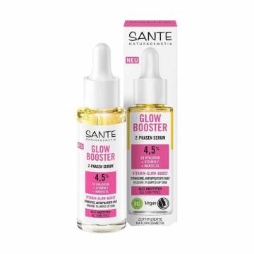 Уценка! Биосыворотка для лица Sante Glow Booster 2-Phasen Serum с витамином F, гиалуроновой кислотой и миндальным маслом, 30 мл Уценка! Биосыворотка для лица Sante Glow Booster 2-Phasen Serum с витамином F, гиалуроновой кислотой и миндальным маслом, 30 мл