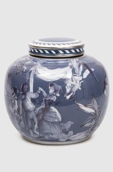 Синяя фарфоровая ваза потешь Versailles