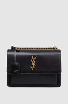 Черная кожаная сумка кросс-боди SUNSET