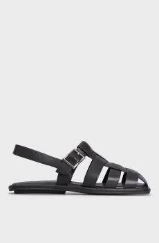 Женские черные кожаные сандалии Winter Черный 37 PRPY PRSLT5021W