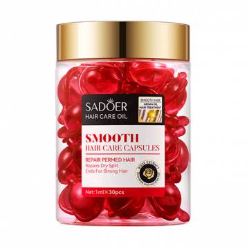Капсулы для блеска и гладкости волос Sadoer Argan Oil Rose Smooth Hair Care Capsules с аргановым маслом и розой, 30*1 мл Капсулы для блеска и гладкости волос Sadoer Argan Oil Rose Smooth Hair Care Capsules с аргановым маслом и розой, 30*1 мл