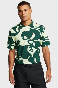 Мужское салатовое поло с узором UA Drive Goin Undr Polo Салатовый S Under Armour 1387136-383