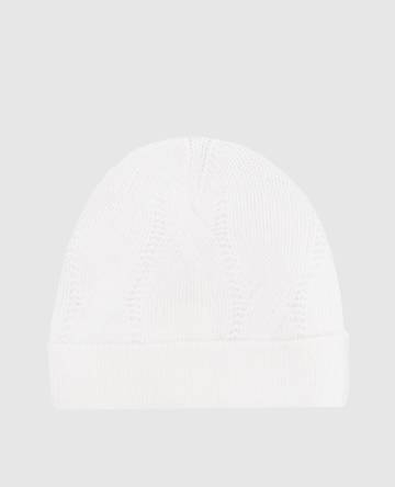 Белая шапка из шерсти и кашемира