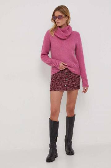 Юбка с примесью шерсти United Colors of Benetton цвет розовый mini прямая Юбка с примесью шерсти United Colors of Benetton цвет розовый mini прямая
