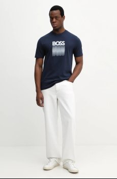 Хлопковая футболка BOSS Orange Te_Insignia