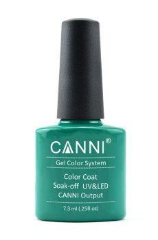 Уценка! Гель-лак для ногтей Canni Gel Color System Color Coat Soak-off UV&LED 076 Темно-изумрудный, 7.3 мл