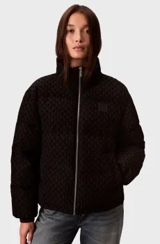 Женская черная куртка с узором MID WEIGHT Черный XS Calvin Klein LV044E516G